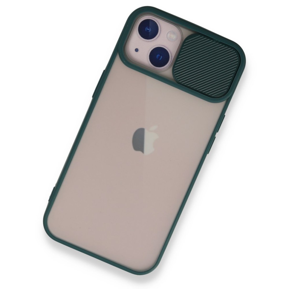 iPhone 13 Kılıf Palm Buzlu Kamera Sürgülü Silikon - Yeşil iPhone 13 Kılıf Palm Buzlu Kamera Sürgülü Silikon - Yeşil