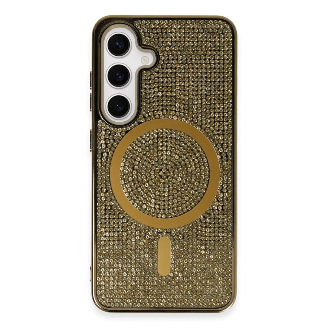  Samsung Galaxy S24 Kılıf Diamond Magsafe Kapak - Gold