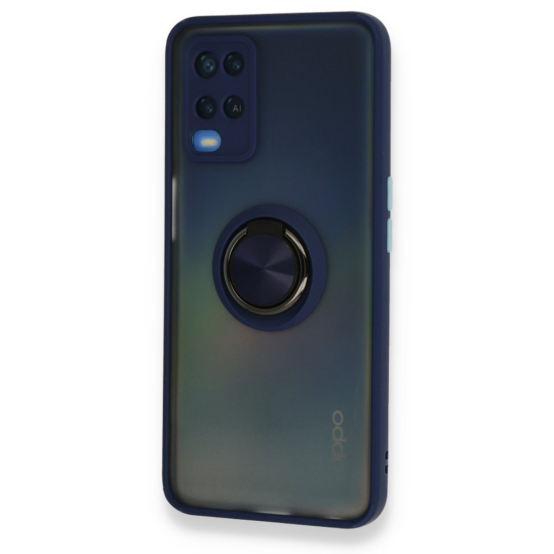 Oppo A54 4G Kılıf Montreal Yüzüklü Silikon Kapak - Lacivert Oppo A54 4G Kılıf Montreal Yüzüklü Silikon Kapak - Lacivert