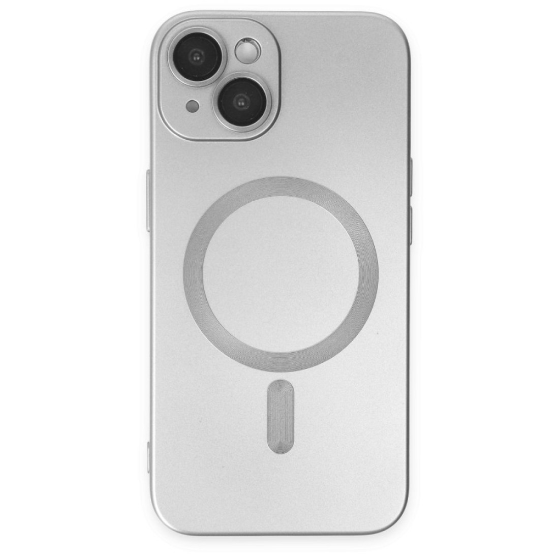  iPhone 14 Plus Kılıf Moshi Lens Magneticsafe Silikon - Gümüş