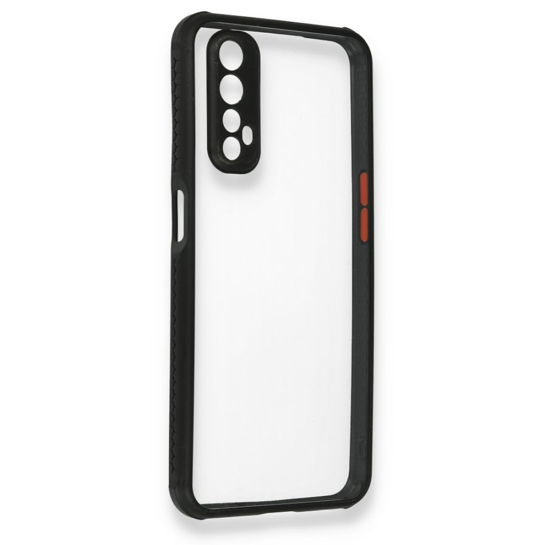  Realme 7 Kılıf Miami Şeffaf Silikon - Siyah