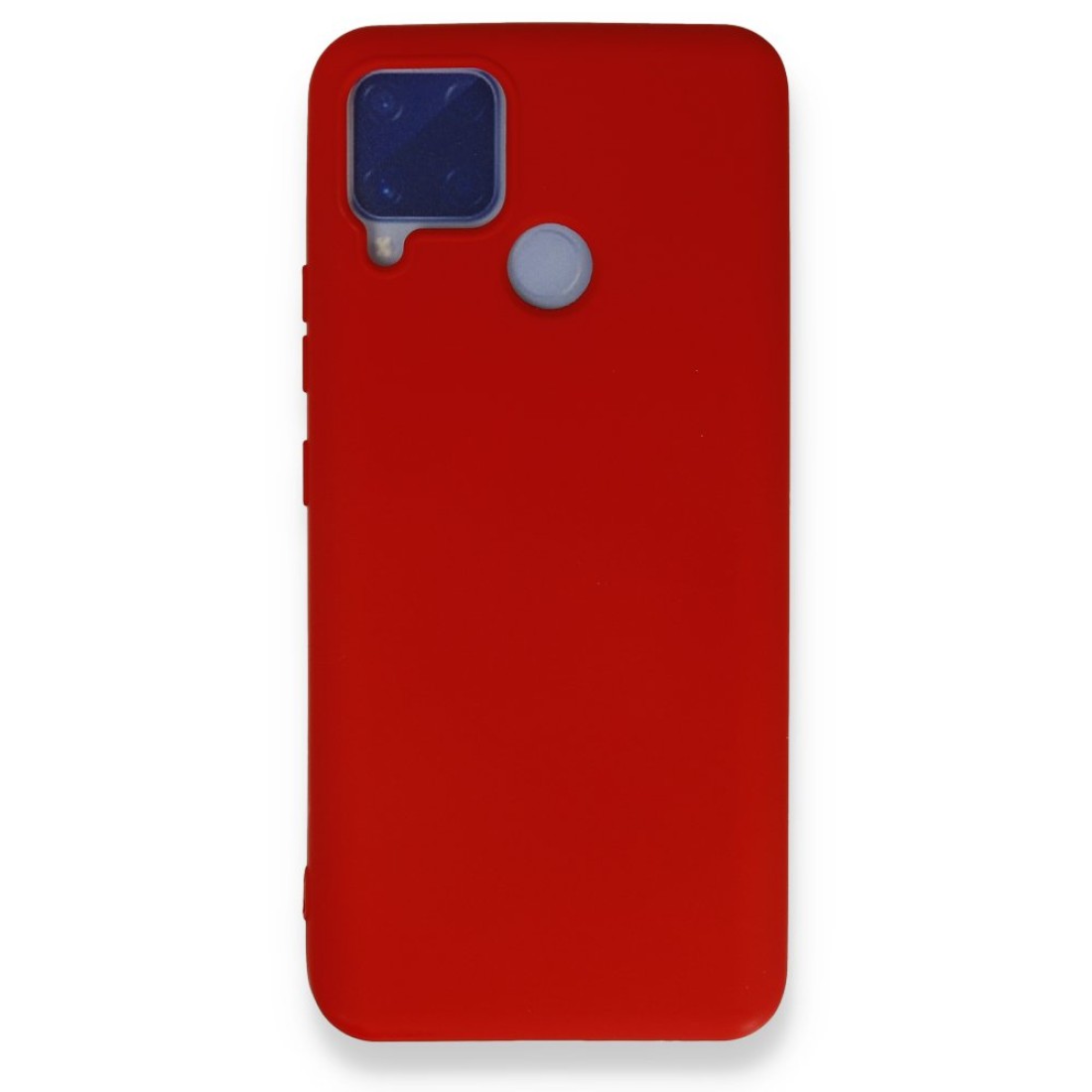  Realme C15 Kılıf Nano içi Kadife Silikon - Kırmızı