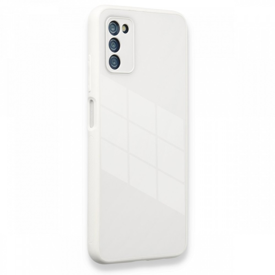 Samsung Galaxy A03S Kılıf Glass Kapak - Beyaz Samsung Galaxy A03S Kılıf Glass Kapak - Beyaz