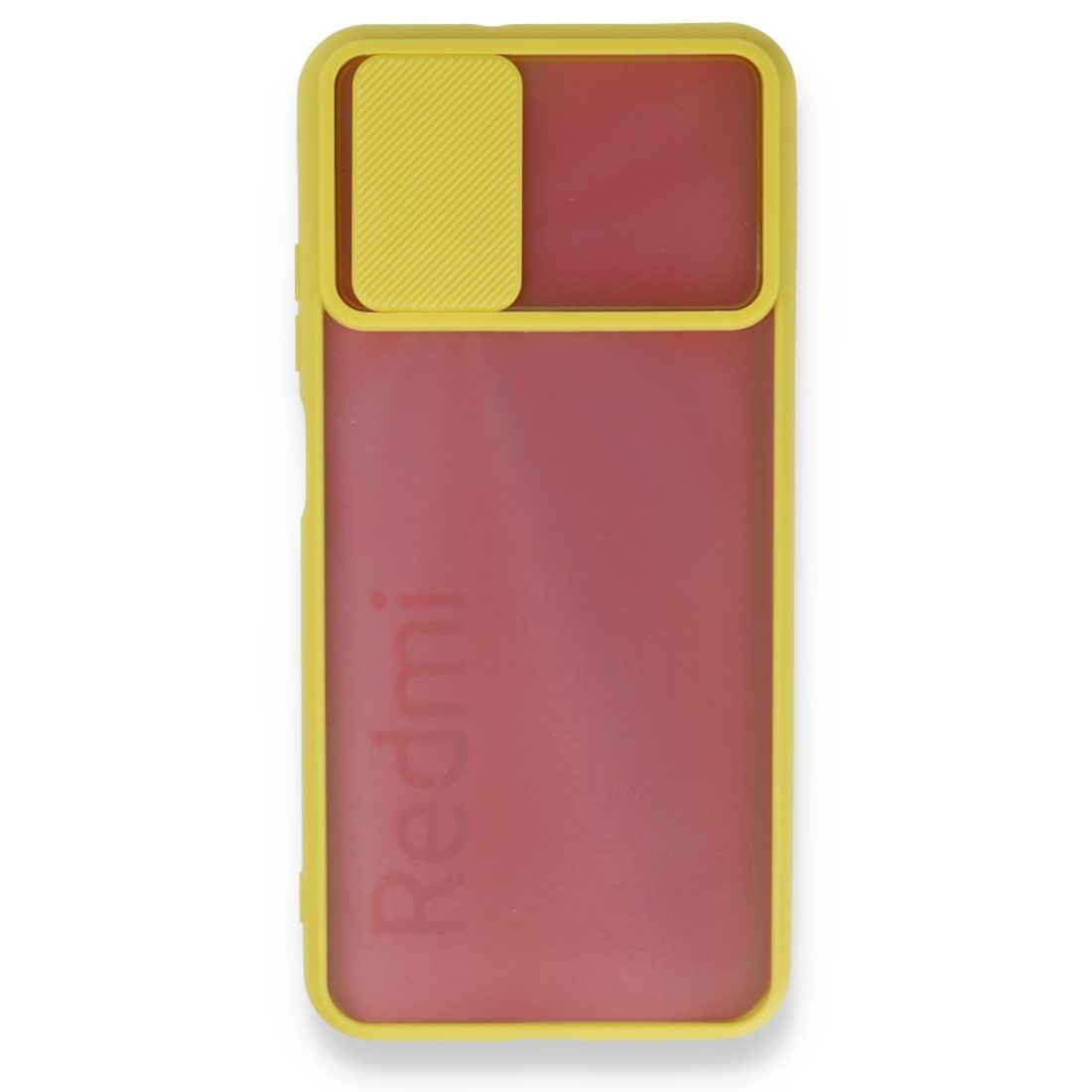 Xiaomi Redmi 9T Kılıf Palm Buzlu Kamera Sürgülü Silikon - Sarı Xiaomi Redmi 9T Kılıf Palm Buzlu Kamera Sürgülü Silikon - Sarı
