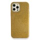 iPhone 12 Pro Kılıf Simli Katmanlı Silikon - Gold iPhone 12 Pro Kılıf Simli Katmanlı Silikon - Gold