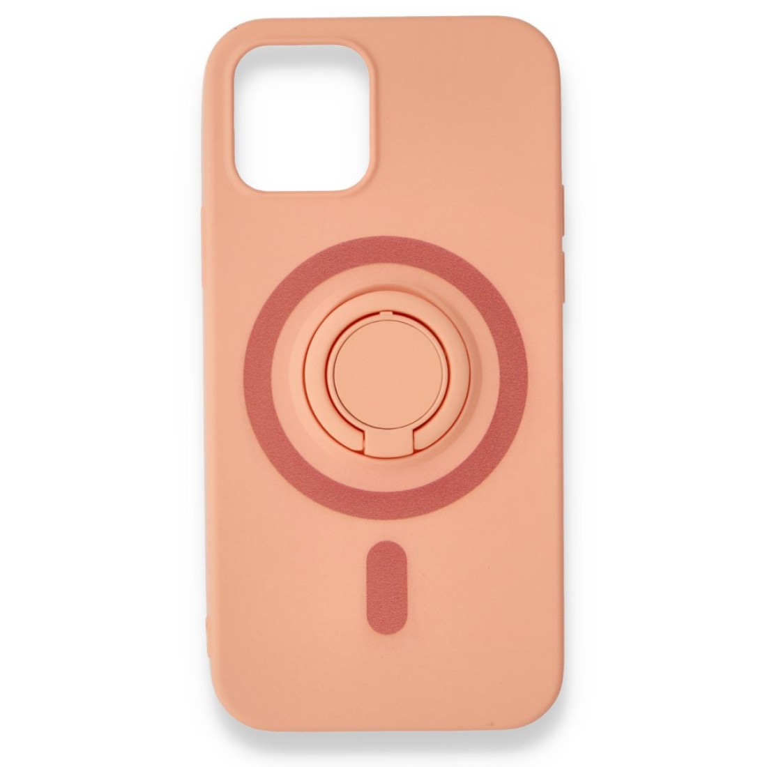  iPhone 12 Mini Kılıf Viktor Yüzüklü Silikon - Pudra