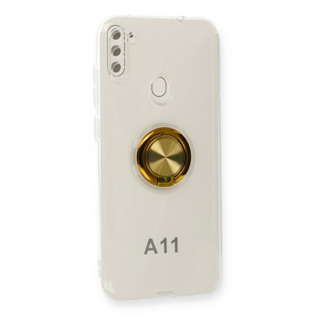  Samsung Galaxy M11 Kılıf Gros Yüzüklü Silikon - Gold