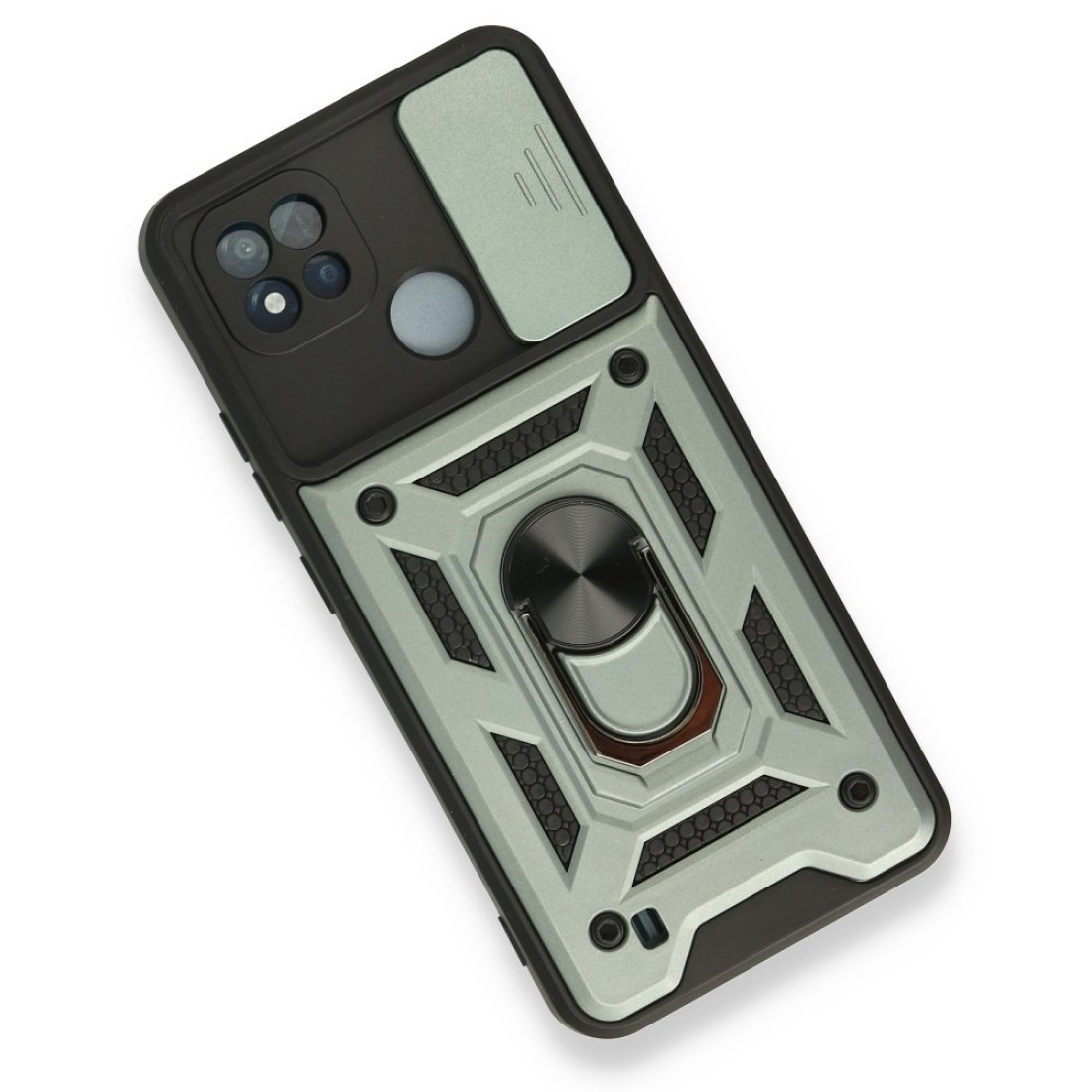  Realme C11 2021 Kılıf Pars Lens Yüzüklü Silikon - Yeşil