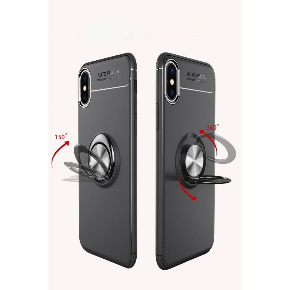 iPhone XS Max Kılıf Range Yüzüklü Silikon - Siyah-Mavi iPhone XS Max Kılıf Range Yüzüklü Silikon - Siyah-Mavi