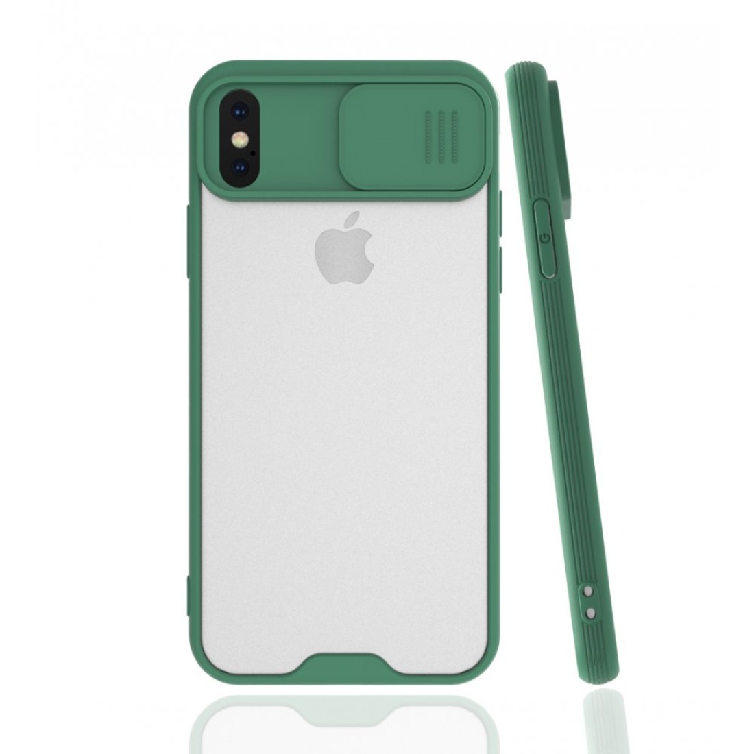  iPhone XS Kılıf Platin Kamera Koruma Silikon - Yeşil
