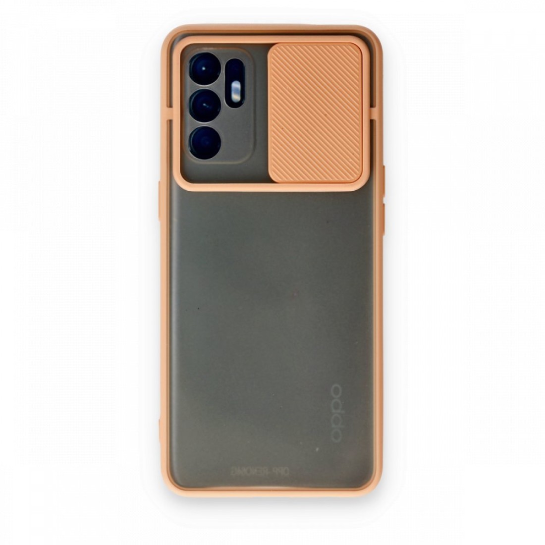  Oppo Reno 6 Kılıf Palm Buzlu Kamera Sürgülü Silikon - Pembe