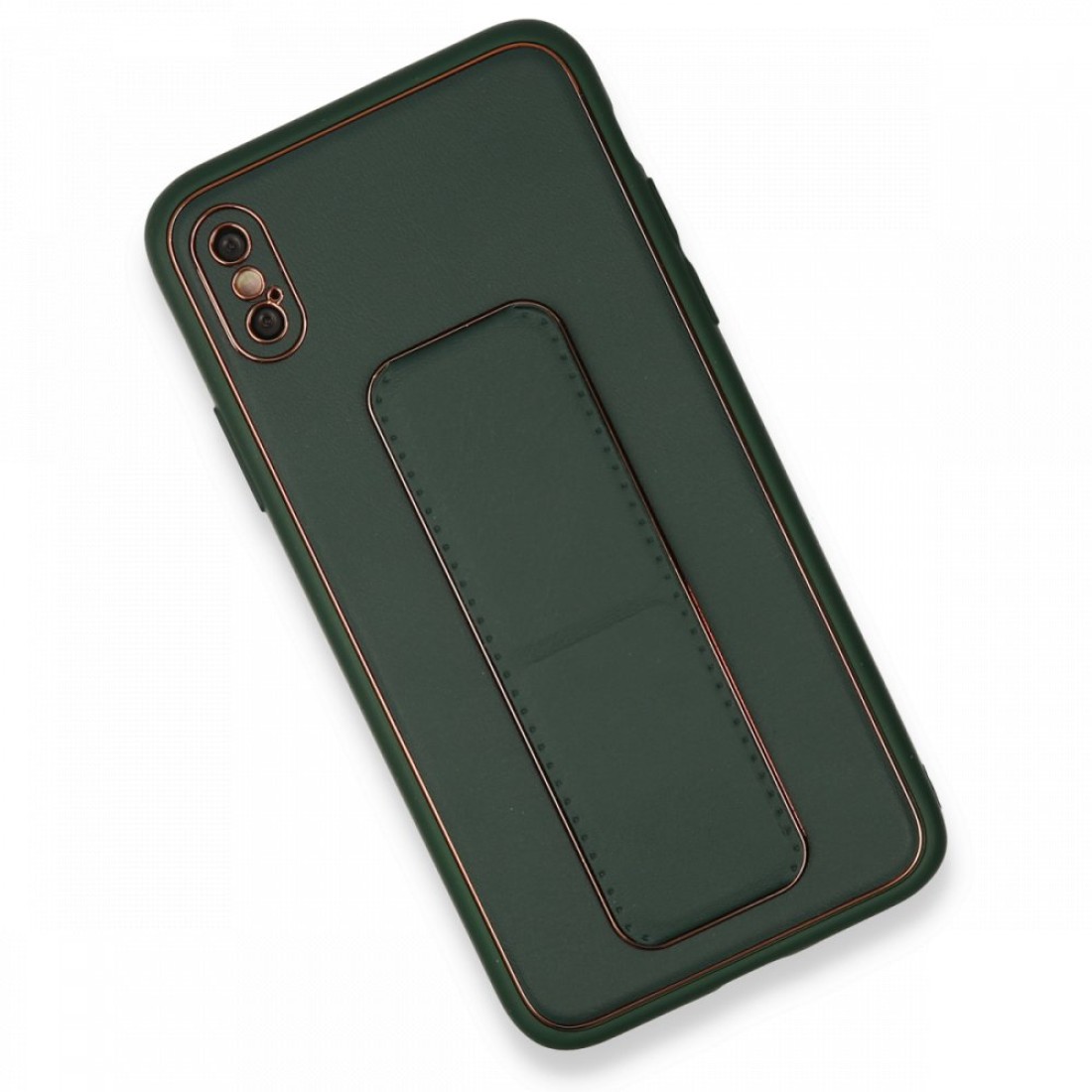  iPhone XS Max Kılıf Coco Deri Standlı Kapak - Yeşil