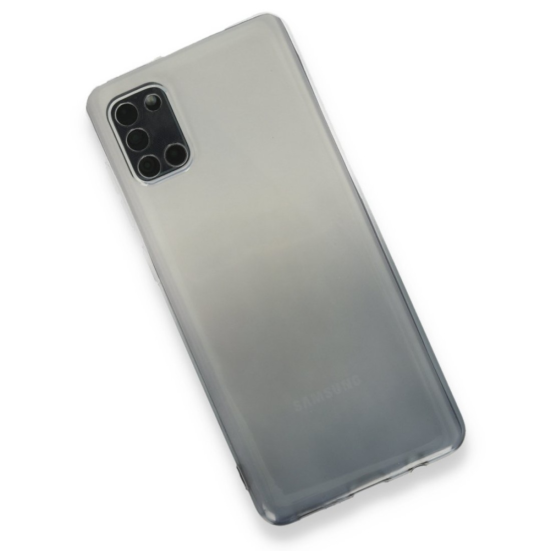  Samsung Galaxy A31 Kılıf Lüx Çift Renkli Silikon - Siyah