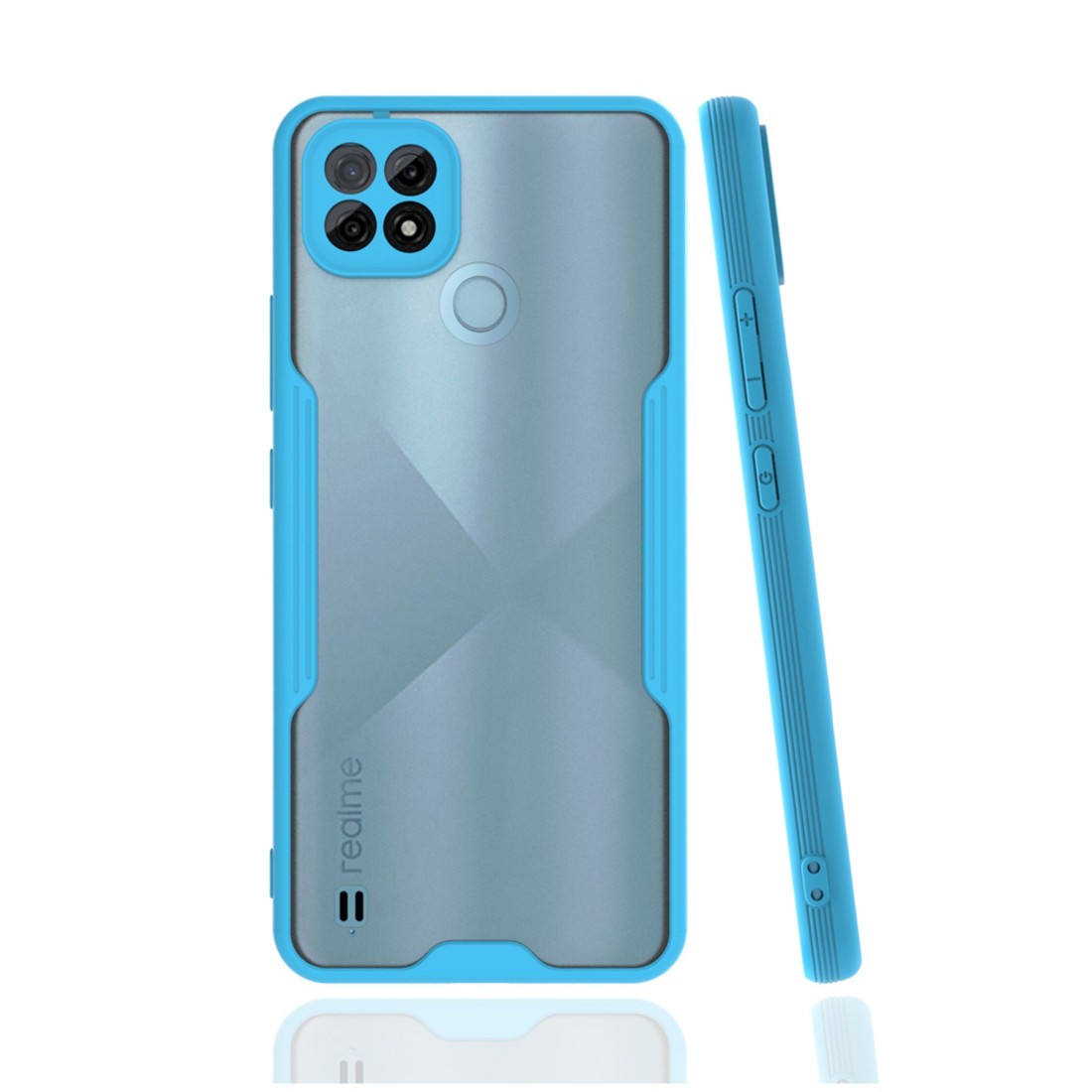 Realme C21 Kılıf Platin Silikon - Mavi Realme C21 Kılıf Platin Silikon - Mavi