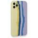  iPhone 11 Pro Kılıf Ebruli Lansman Silikon - Sarı-Lila