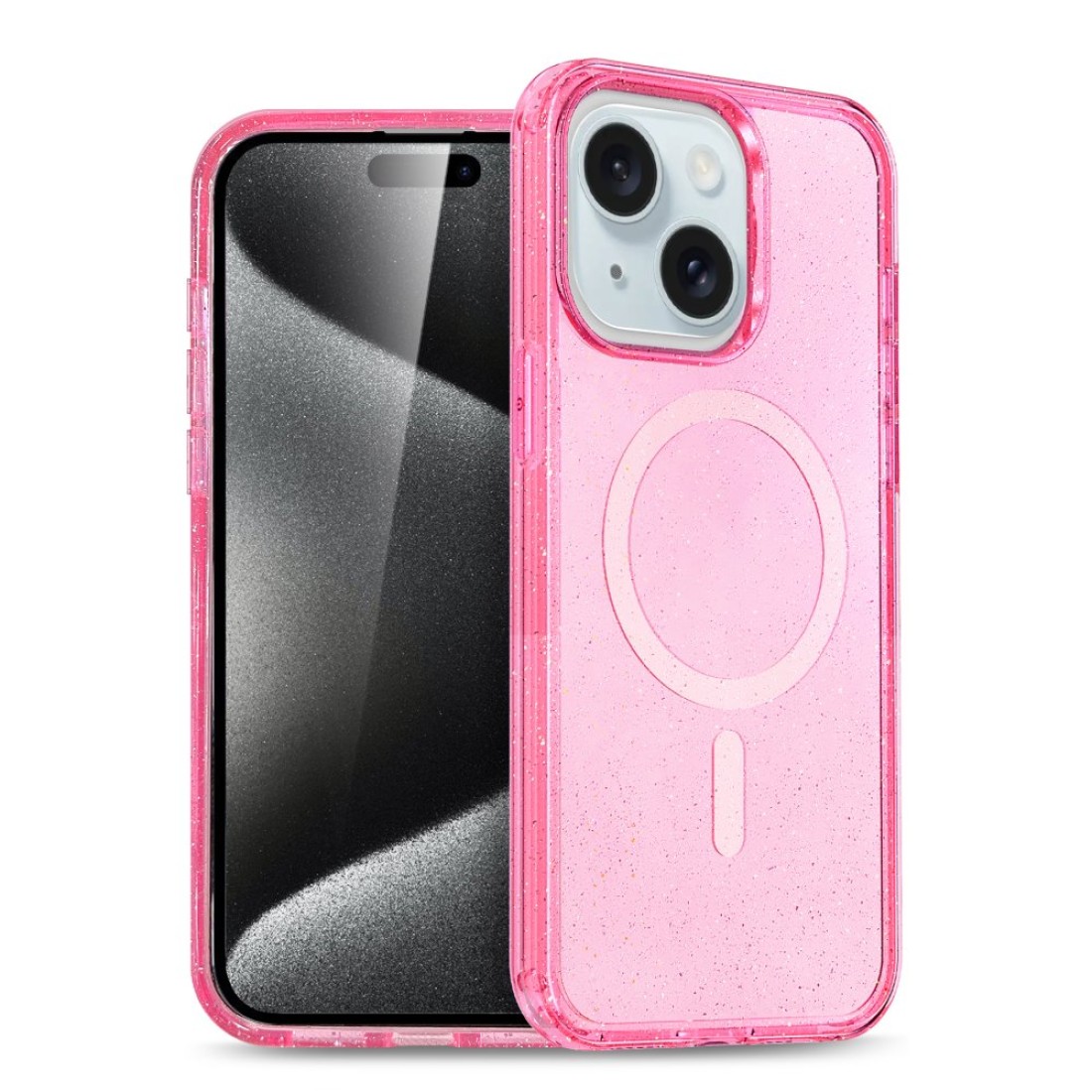  iPhone 15 Kılıf Glow Magsafe Kapak - Pembe