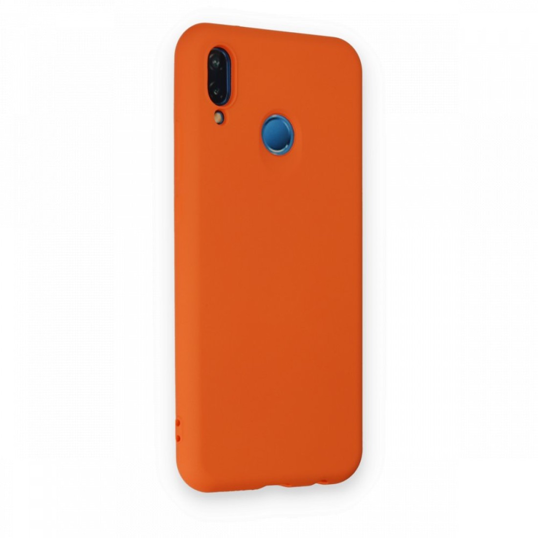  Huawei P20 Lite Kılıf Nano içi Kadife Silikon - Turuncu