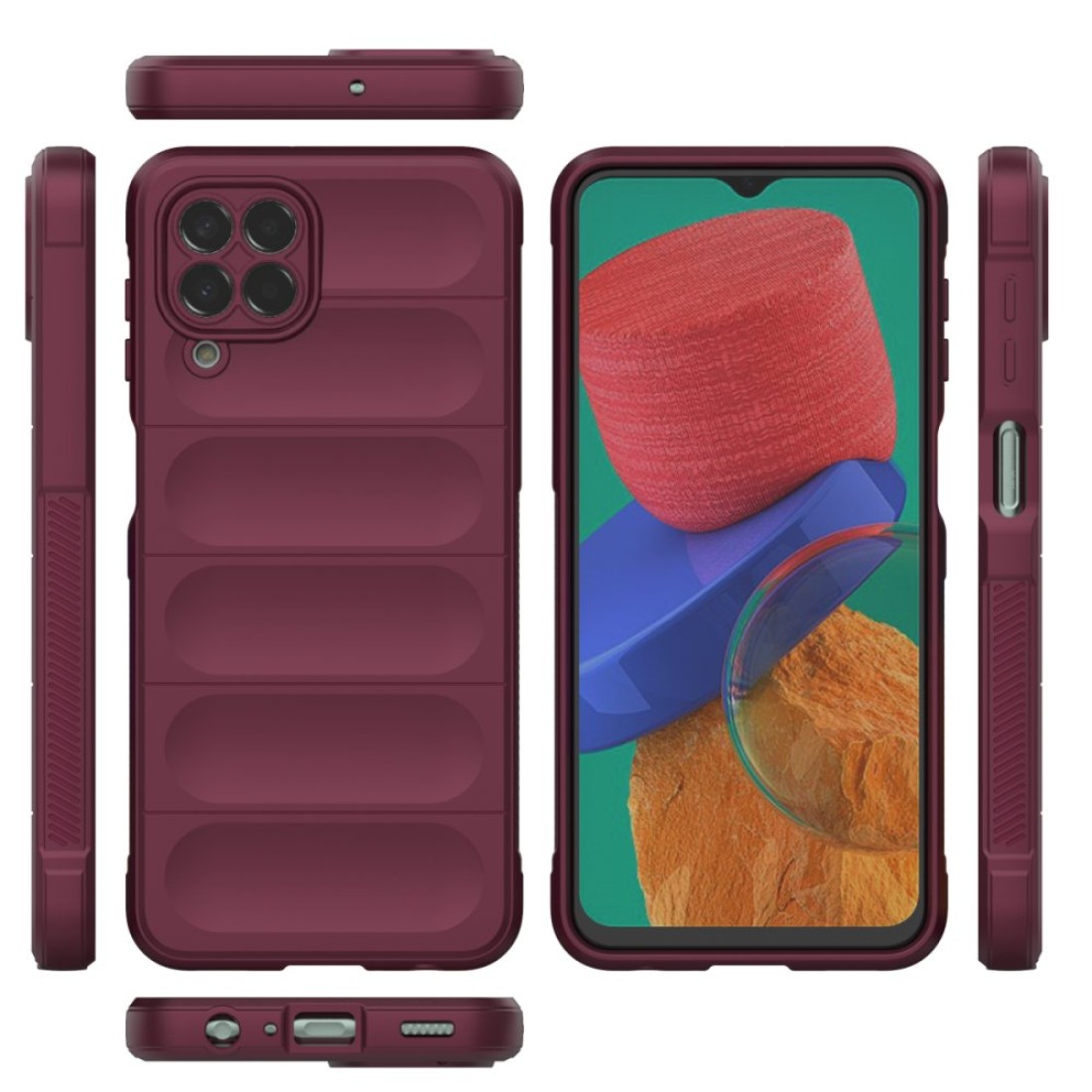 Samsung Galaxy M33 Kılıf Optimum Silikon - Bordo Samsung Galaxy M33 Kılıf Optimum Silikon - Bordo