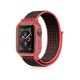  Apple Watch 38mm Hasırlı Cırtcırtlı Kasalı Kordon - Siyah-Pembe