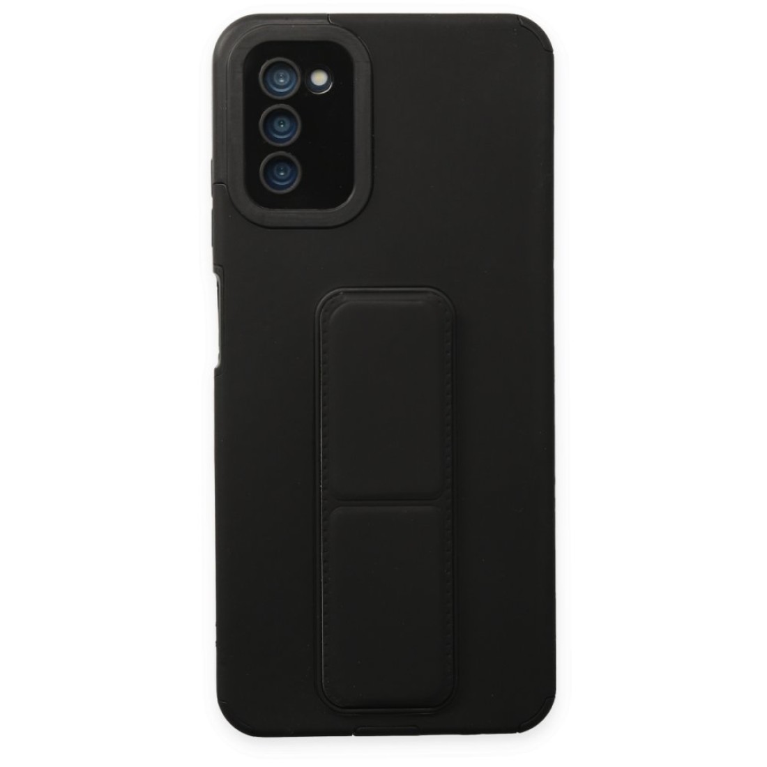  Samsung Galaxy A03S Kılıf Mega Standlı Silikon - Siyah