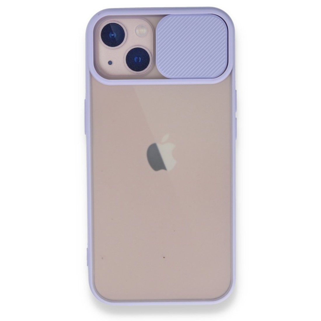  iPhone 13 Kılıf Palm Buzlu Kamera Sürgülü Silikon - Lila