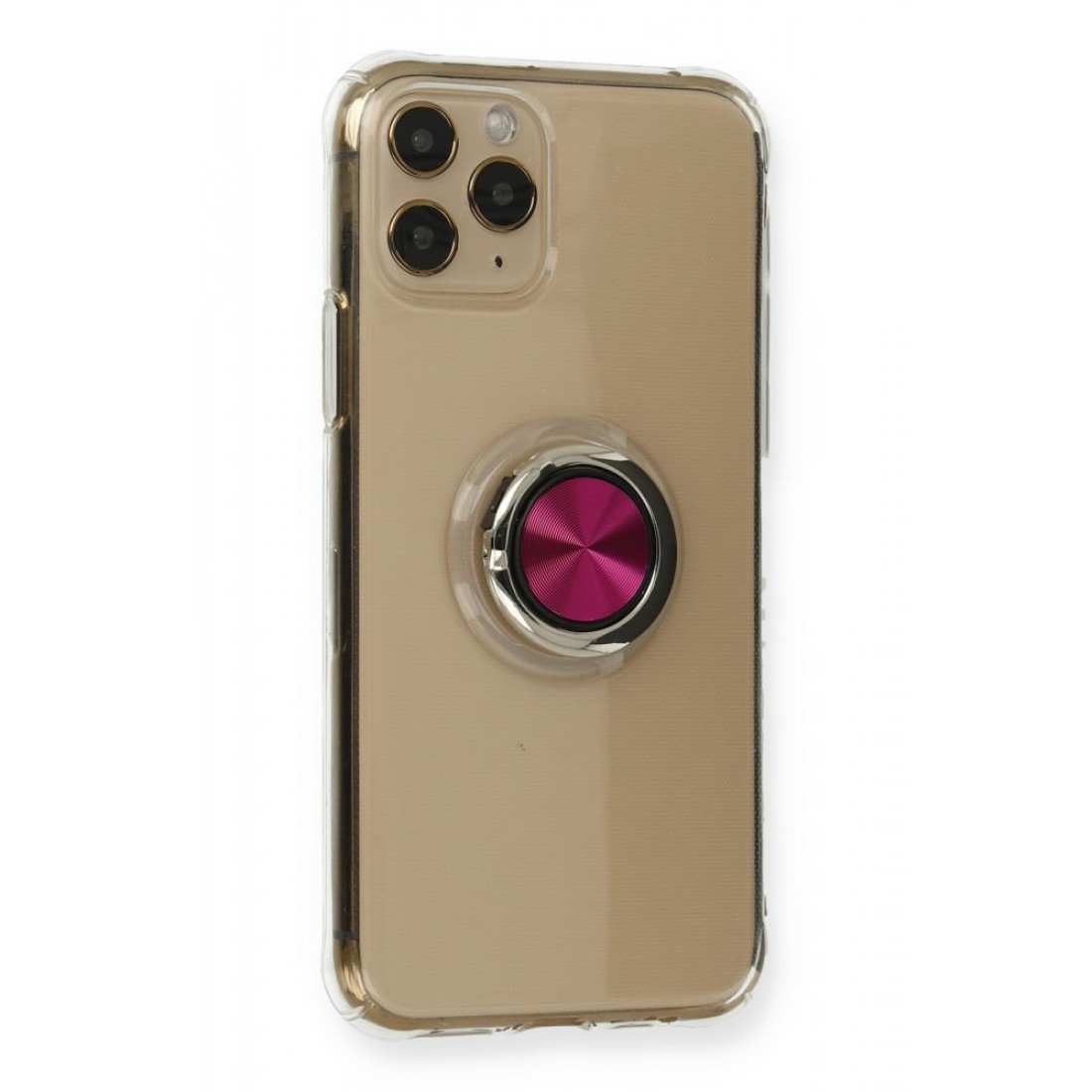 iPhone 11 Pro Kılıf Gros Yüzüklü Silikon - Pembe iPhone 11 Pro Kılıf Gros Yüzüklü Silikon - Pembe