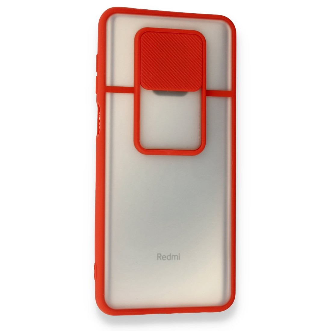 Xiaomi Redmi Note 9S Kılıf Palm Buzlu Kamera Sürgülü Silikon - Kırmızı Xiaomi Redmi Note 9S Kılıf Palm Buzlu Kamera Sürgülü Silikon - Kırmızı