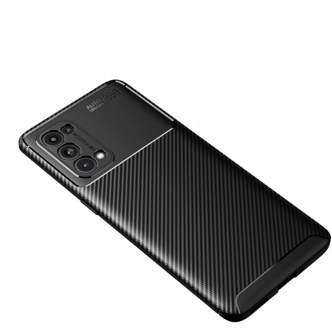  Oppo Reno 5 Pro Kılıf Auto Focus Karbon Kapak - Siyah