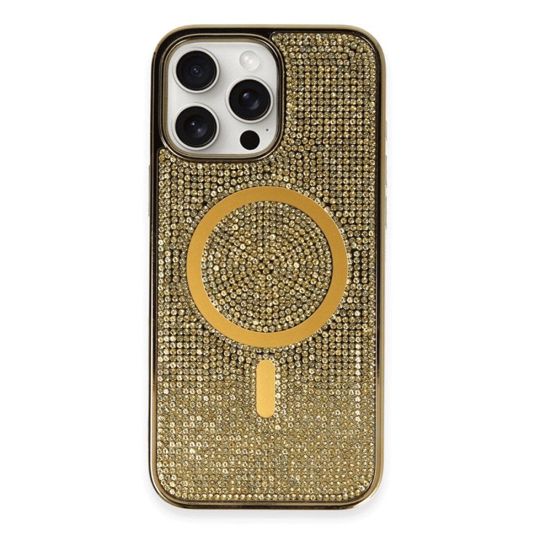  iPhone 16 Pro Max Kılıf Diamond Magsafe Kapak - Gold