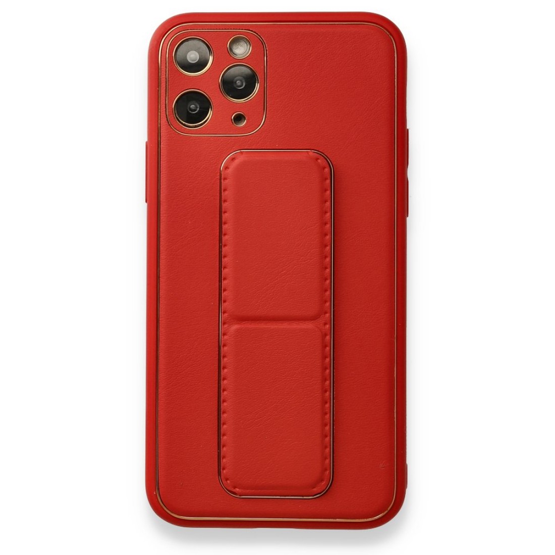  iPhone 11 Pro Kılıf Coco Deri Standlı Kapak - Kırmızı