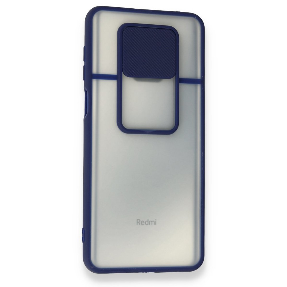 Xiaomi Redmi Note 9S Kılıf Palm Buzlu Kamera Sürgülü Silikon - Lacivert Xiaomi Redmi Note 9S Kılıf Palm Buzlu Kamera Sürgülü Silikon - Lacivert
