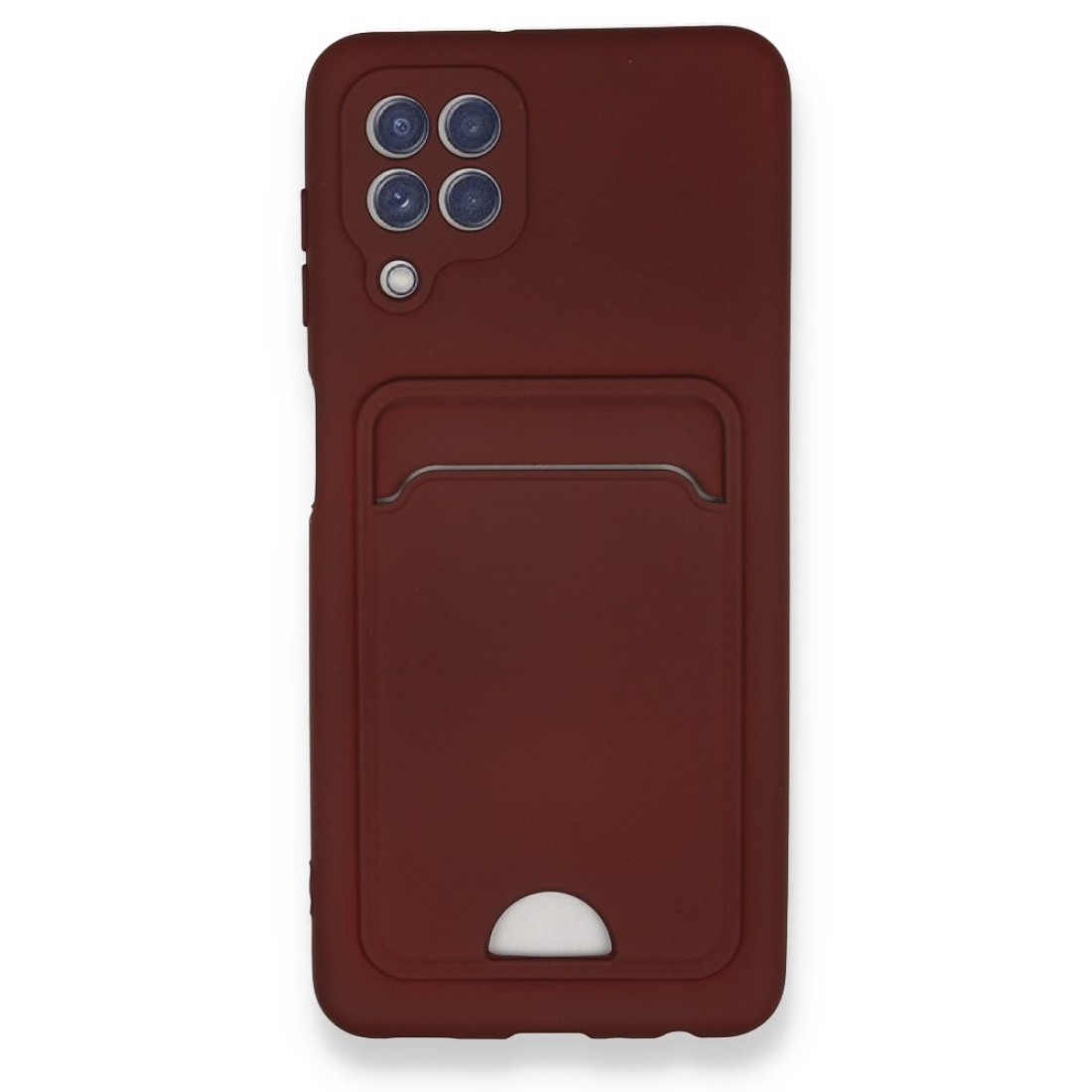  Samsung Galaxy M32 Kılıf Kelvin Kartvizitli Silikon - Bordo