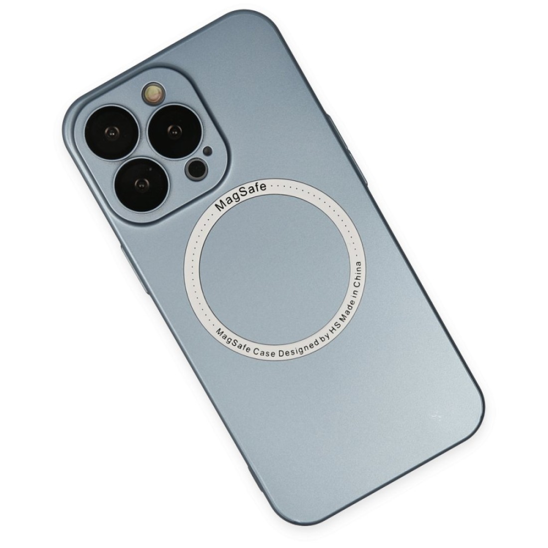  iPhone 13 Pro Max Kılıf Jack Magneticsafe Lens Silikon - Sierra Blue