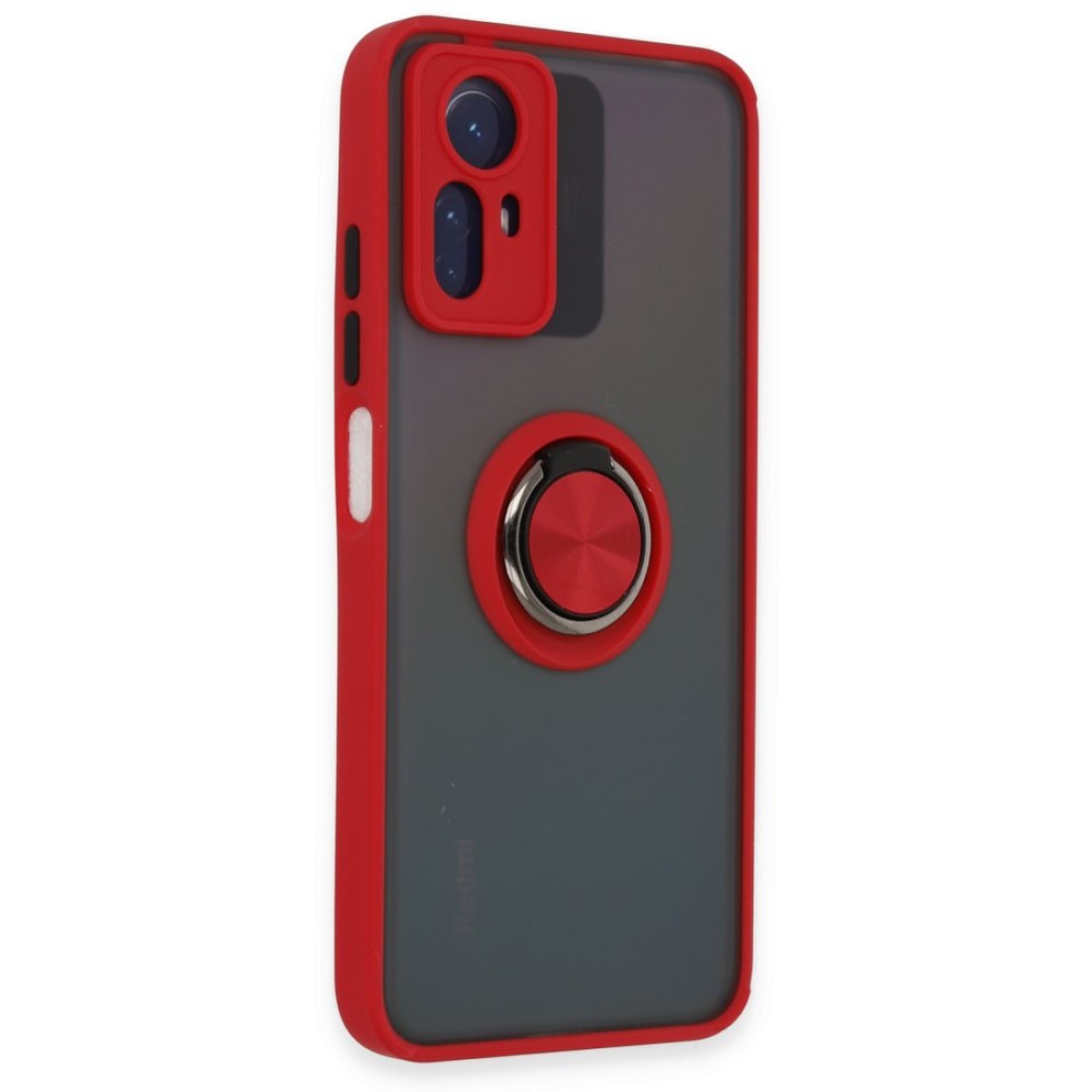  Xiaomi Redmi Note 12S Kılıf Montreal Yüzüklü Silikon Kapak - Kırmızı