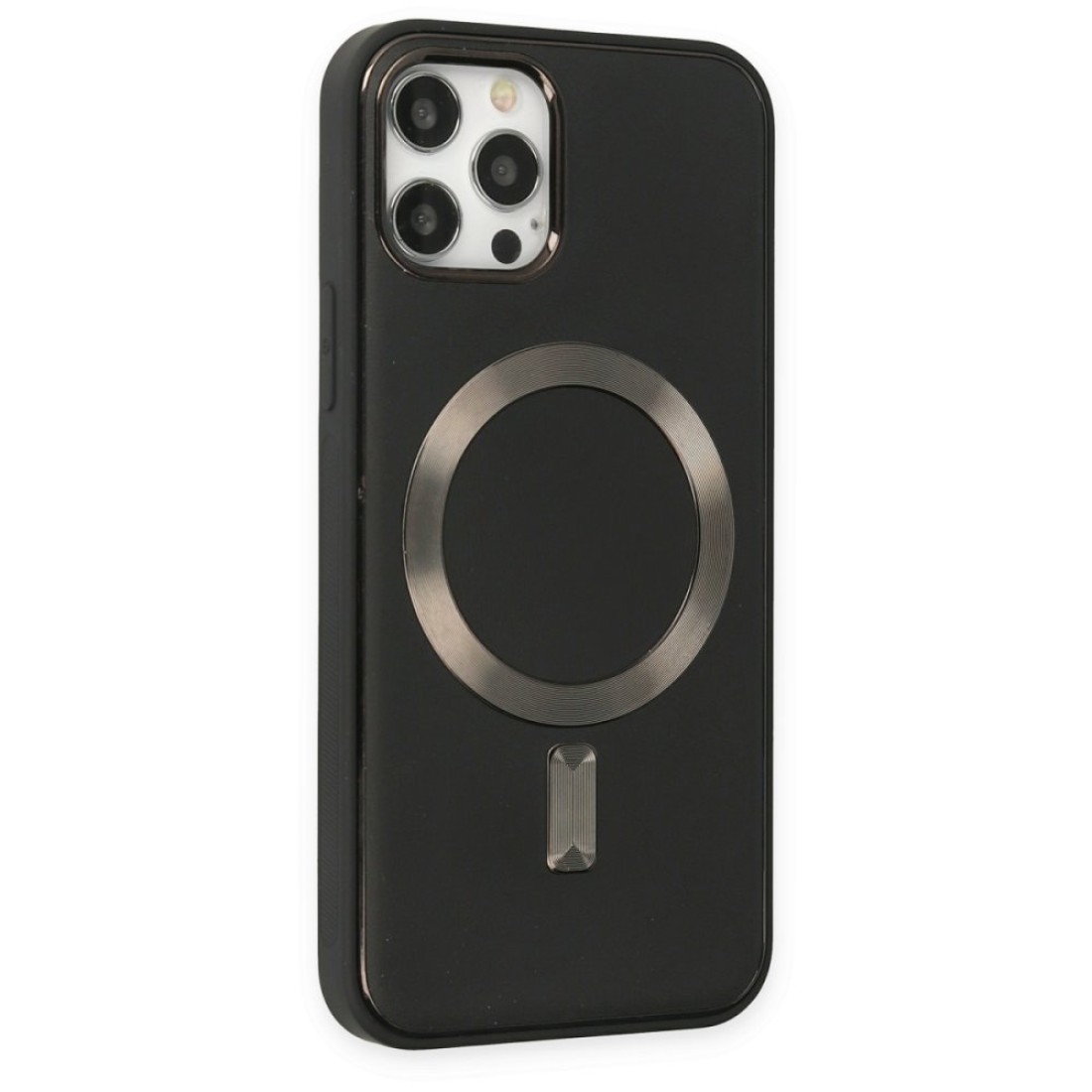  iPhone 12 Pro Kılıf Coco Deri Magneticsafe Silikon - Siyah