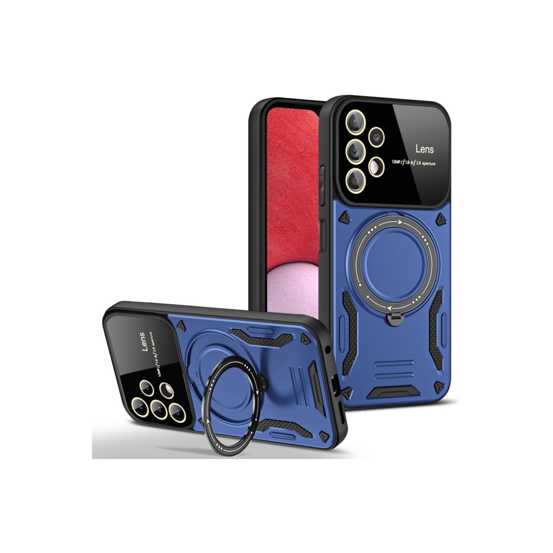  Samsung Galaxy A32 Kılıf Joy Lens Standlı Kapak - Lacivert