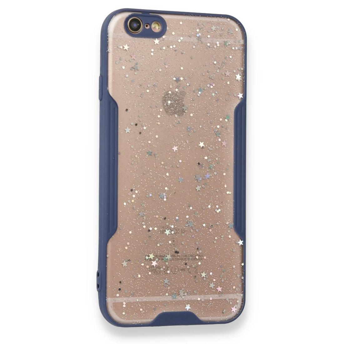  iPhone 6 Kılıf Platin Simli Silikon - Lacivert