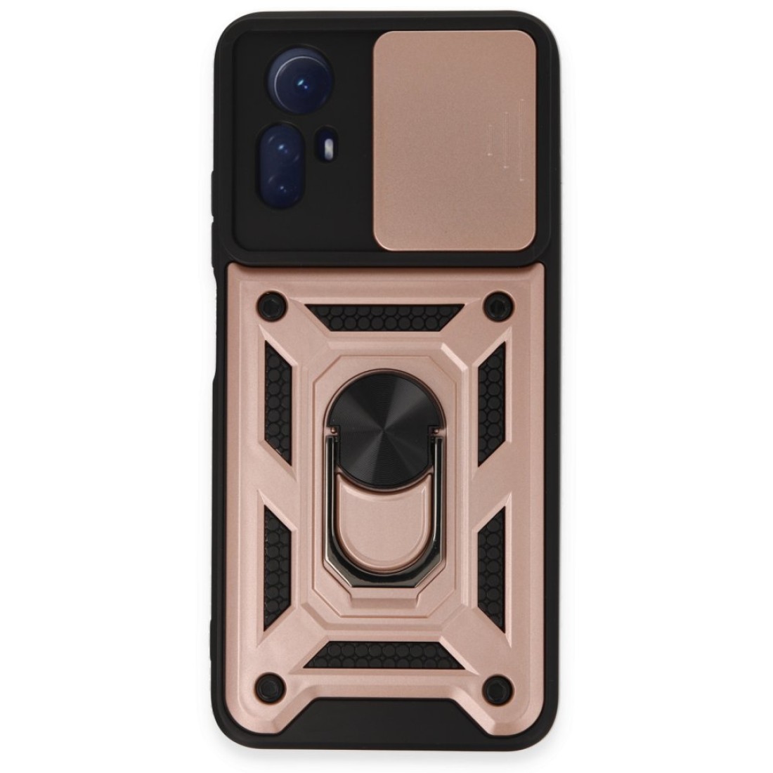  Xiaomi Redmi Note 12S Kılıf Pars Lens Yüzüklü Silikon - Rose Gold