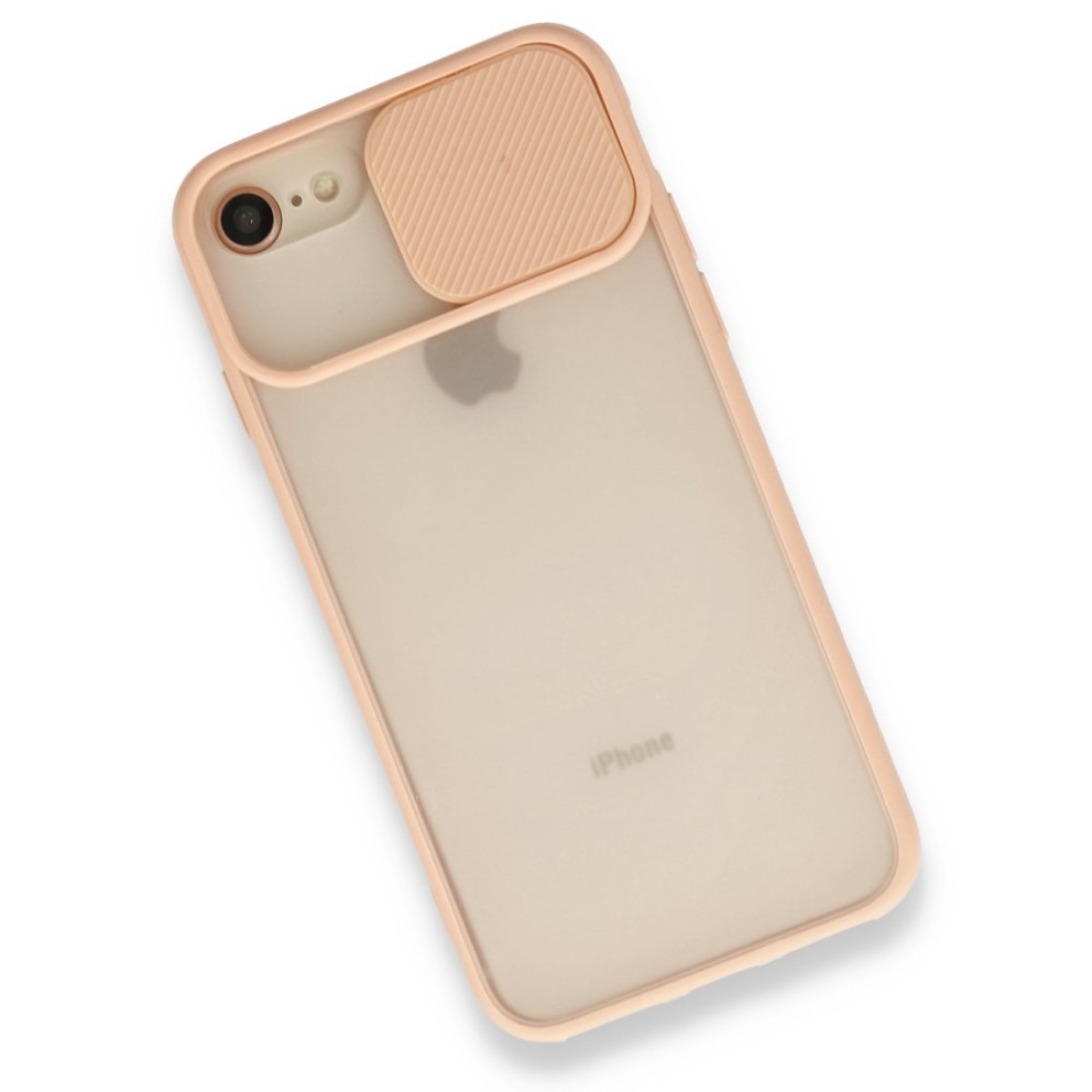  iPhone SE 2020 Kılıf Palm Buzlu Kamera Sürgülü Silikon - Pembe