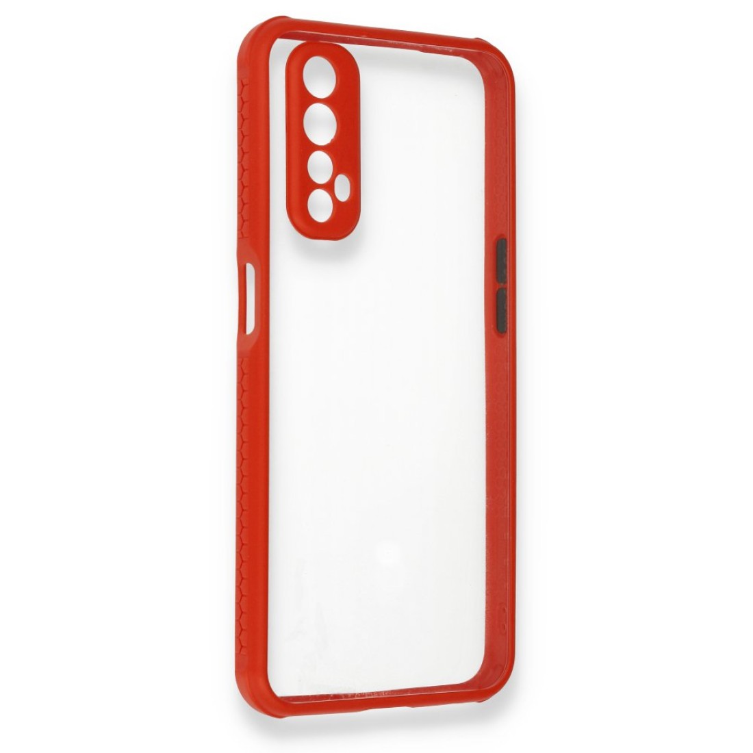  Realme 7 Kılıf Miami Şeffaf Silikon - Kırmızı