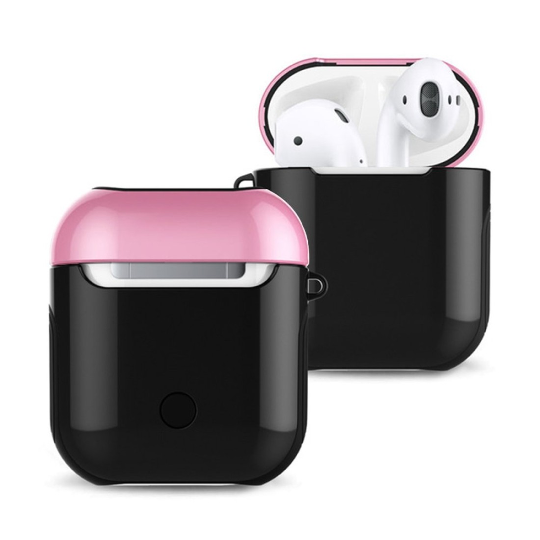  Airpods (1.nesil) 3in1 Kılıf - Siyah-Pembe