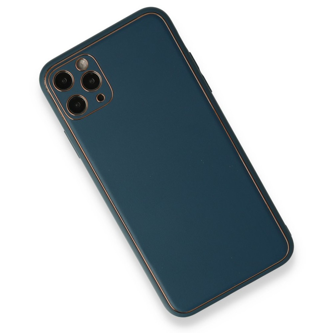 iPhone 11 Pro Kılıf Coco Deri Silikon Kapak - Mavi