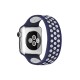  Apple Watch 38mm Ayarlı Delikli Silikon Kordon - Lacivert-Beyaz