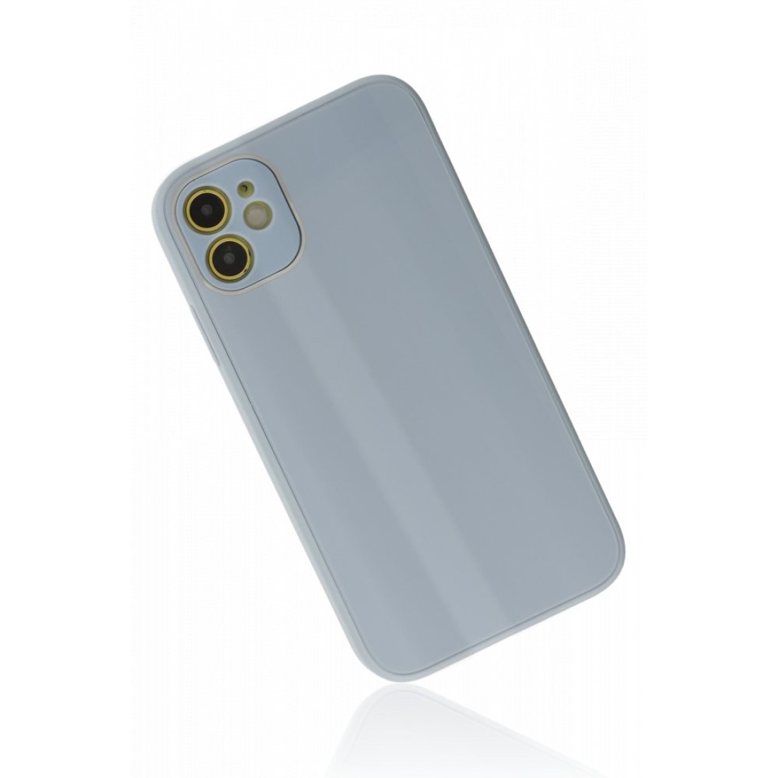  iPhone 12 Kılıf Glass Kapak - Sky Blue