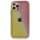  iPhone 12 Pro Kılıf İmaj Silikon - Sarı-Pembe
