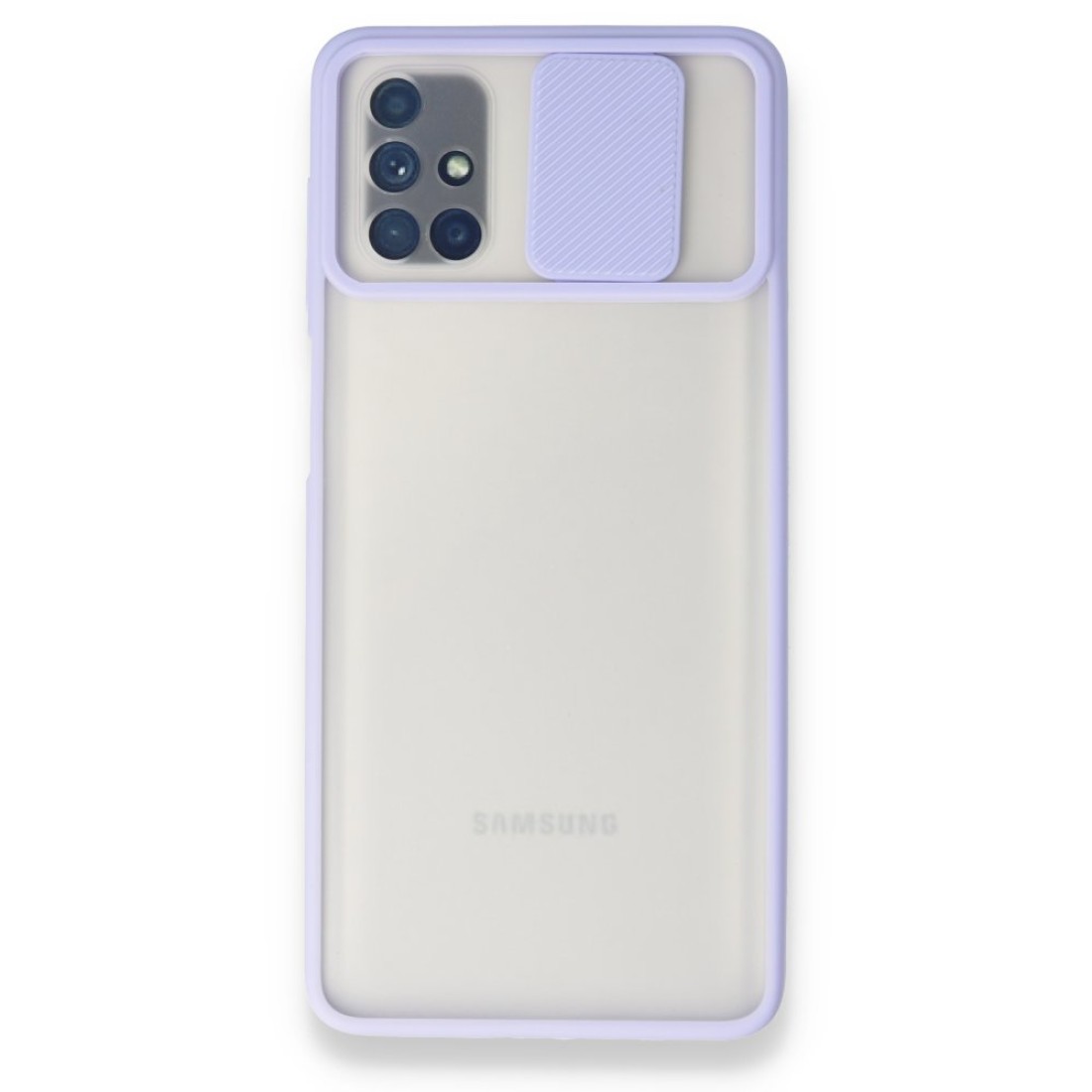  Samsung Galaxy M51 Kılıf Palm Buzlu Kamera Sürgülü Silikon - Lila