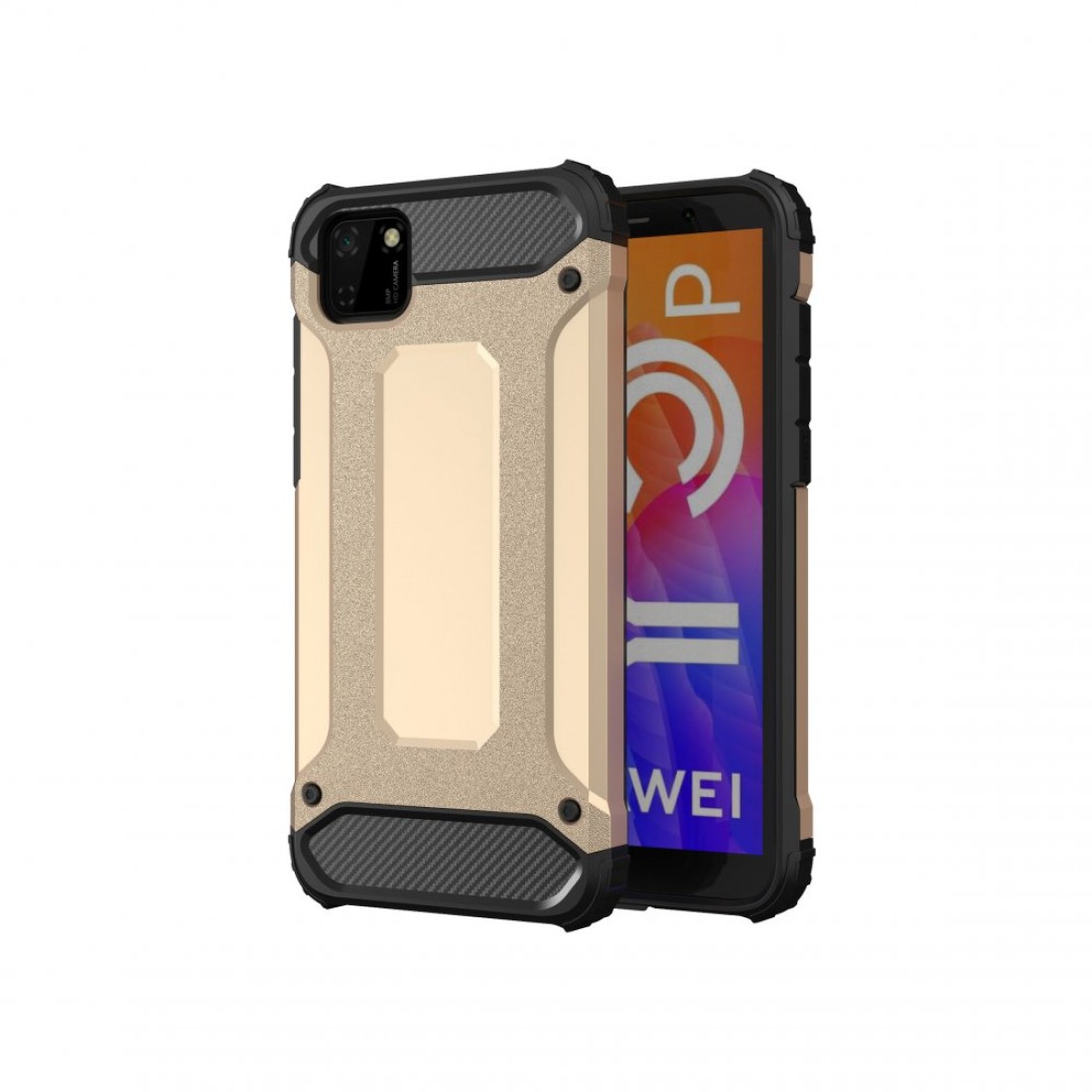  Huawei Y5P Kılıf Tank Silikon Kapak - Gold