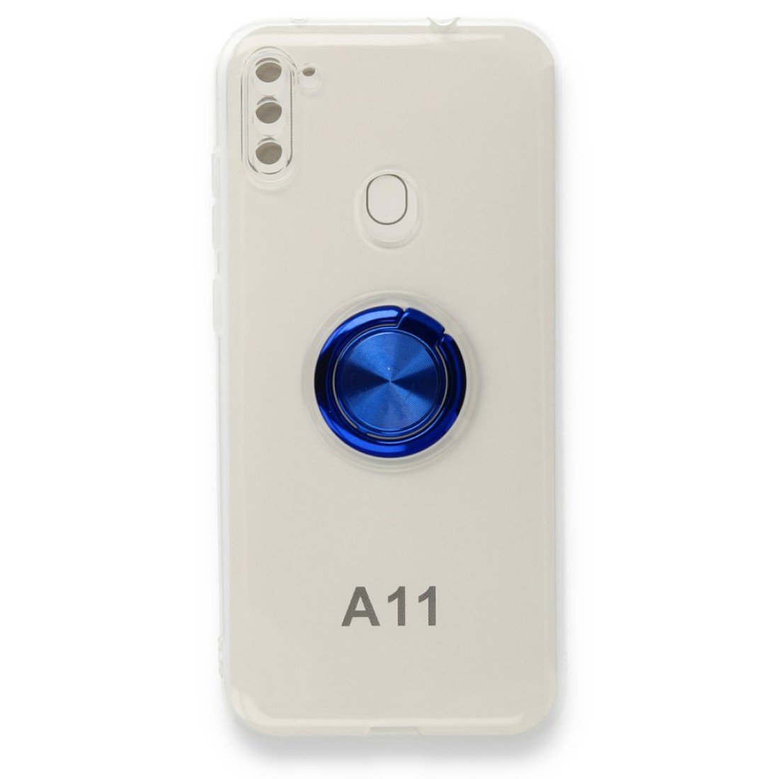  Samsung Galaxy A11 Kılıf Gros Yüzüklü Silikon - Mavi