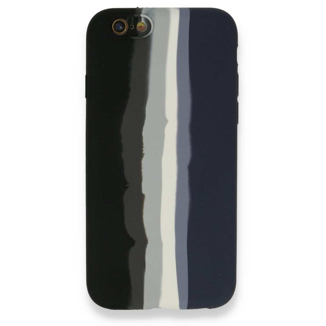  iPhone 6 Kılıf Ebruli Lansman Silikon - Siyah-Lacivert