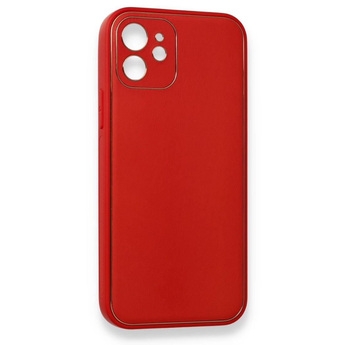 iPhone 12 Mini Kılıf Coco Deri Silikon Kapak - Kırmızı iPhone 12 Mini Kılıf Coco Deri Silikon Kapak - Kırmızı